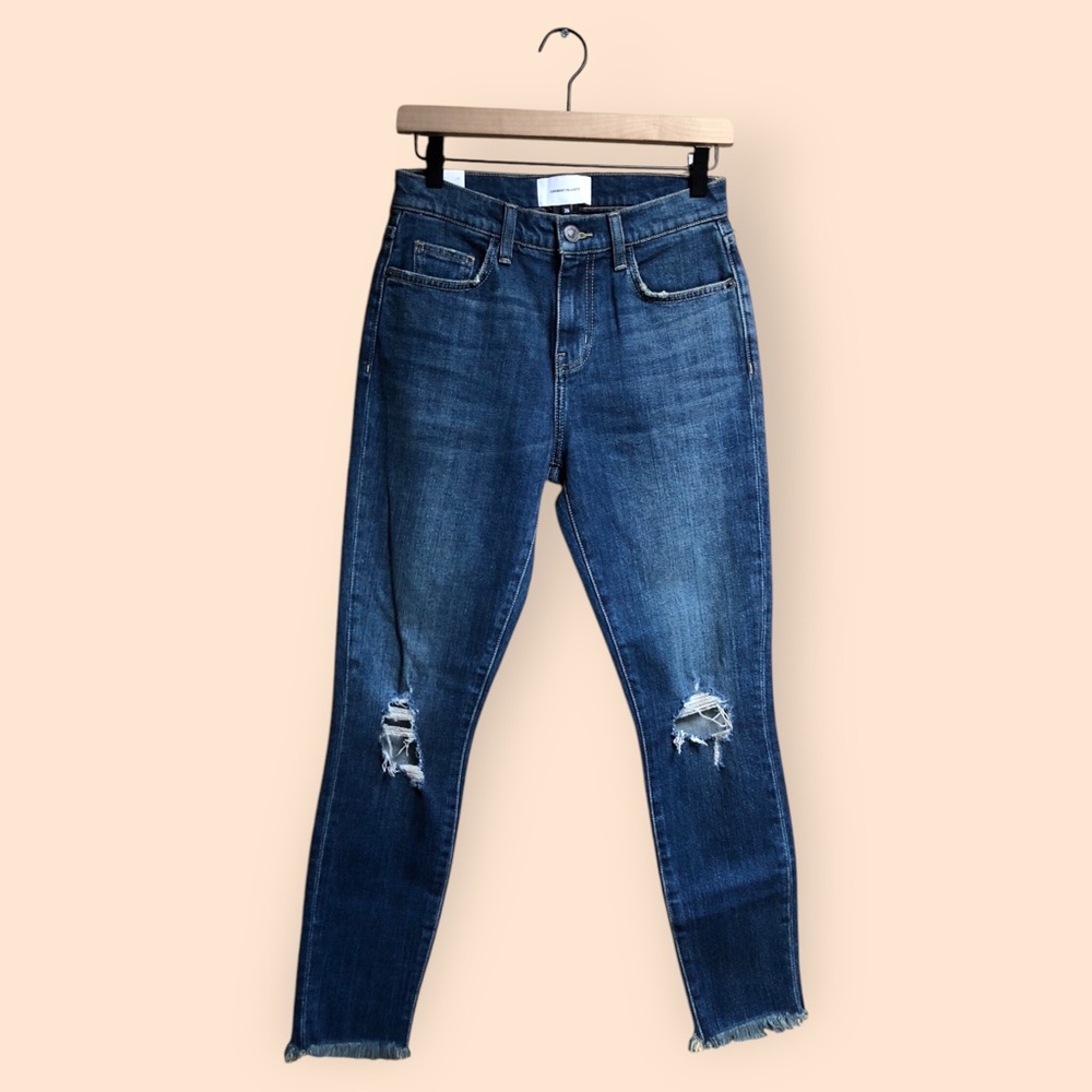 Current/Elliott NWT The High Waist Stiletto Denim Jeans Distressed Designer 26